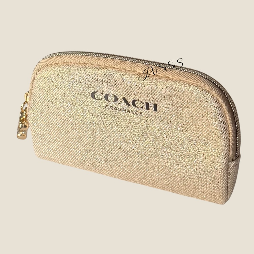 Sparkly Gold-Beige Coach Beauty Mini Coin-Pouch/Fragrance SET - Picture 4 of 15